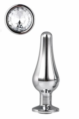 GLEAMING LOVE Silver Plug S z kryształem, aluminium, 9 cm