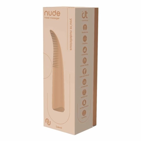 NUDE Laurel Travel Massager - kompaktowy, wodoodporny, 10 trybow