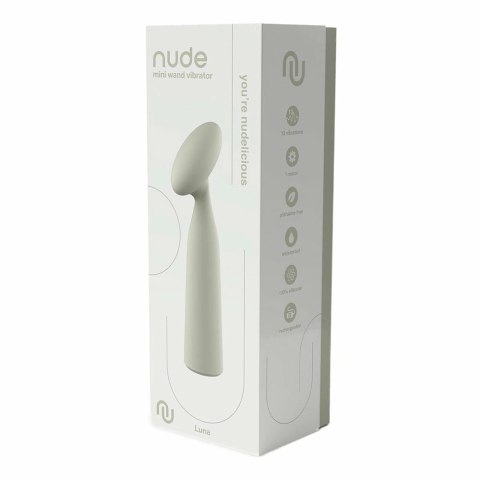 NUDE Luna Mini Wand Vibrator silikonowy, 10 trybow, wodoodporny, 16,2 cm