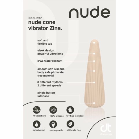 NUDE Zina Cone Vibrator Travel Size - kompaktowy model stożkowy IPX6