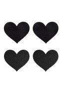 Peekaboo Pasties Classic Black Hearts - zestaw ozdobnych naklejek serca