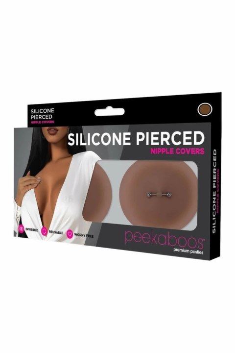 Peekaboos Silicone Pierced Nipple Covers Brown silikonowe nakładki 8,4cm