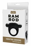 RAMROD Pierścień Wibrujący z Dużą Wkładką Wibracyjną Czarny 8cm