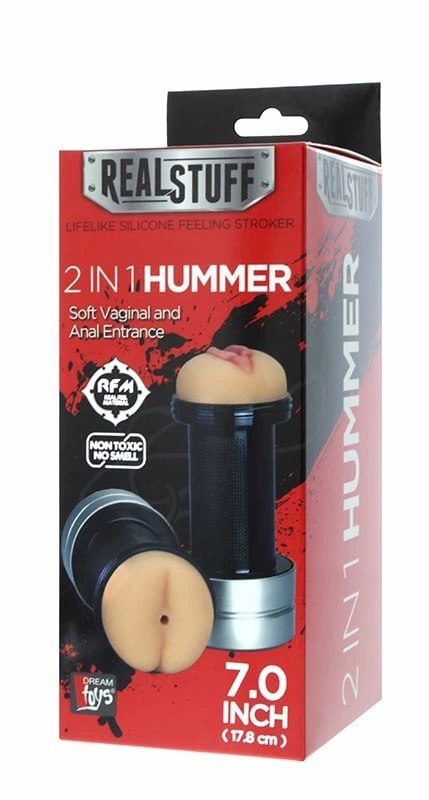 REALSTUFF 2-in-1 Hummer - dwukanałowa maszyna intymna, tunel anatomiczny
