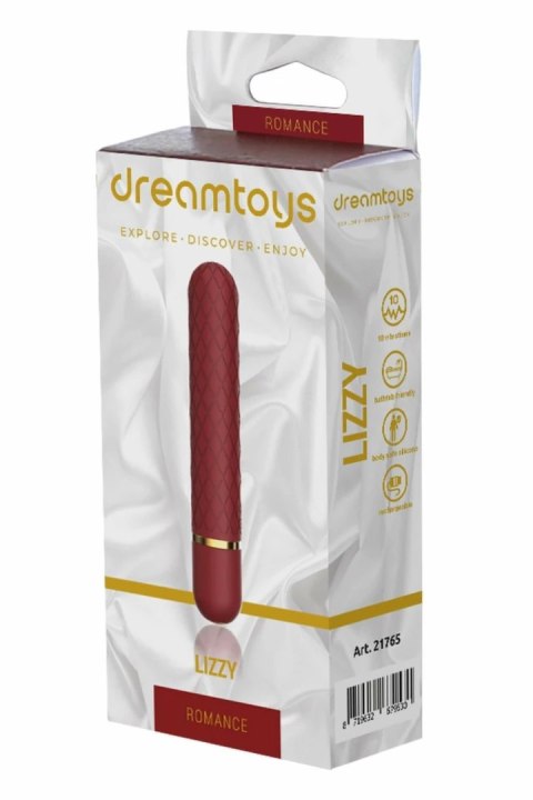 ROMANCE LIZZY mini masażer wibrujący, burgund, 10 trybow, USB