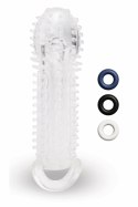 SIZE UP Clear View przedłużacz intymny z teksturą i pętlą, 15,5 cm