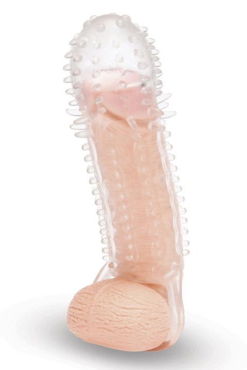 SIZE UP Clear View przedłużacz intymny z teksturą i pętlą, 15,5 cm