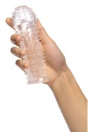 SIZE UP Clear View przedłużacz intymny z teksturą i pętlą, 15,5 cm