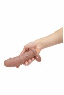 SIZE UP Silicone Extender z Wibracją i Pętlą, Tan, 15 cm