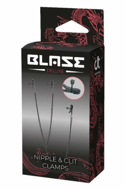 BLAZE Deluxe - zestaw metalowych klamer z regulacją i łańcuszkami