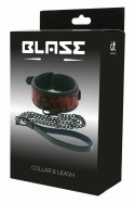 Blaze Deluxe Collar & Leash - regulowany zestaw z haftem, czarny
