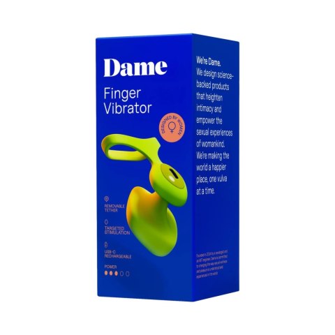 Dame Fin 2.0 - Wibrujący model na palec, ładowanie USB, wodoodporny