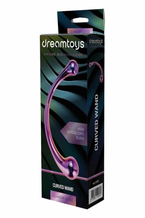 GLAMOUR GLASS Curved Wand - szklana rożdżka borokrzemowa 17 cm