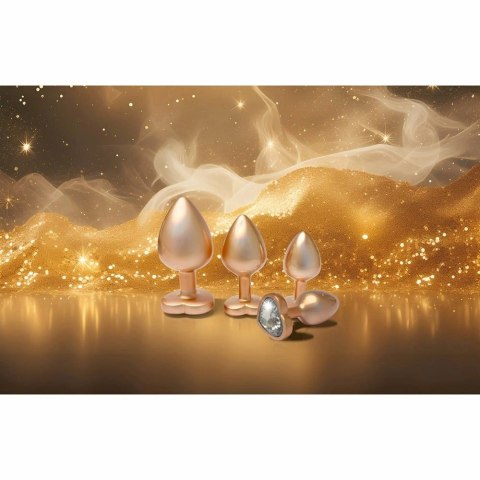 GLEAMING LOVE Pearl Gold Plug Small z kryształem, aluminium, 7,1 cm