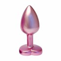 GLEAMING LOVE Pearl Pink Plug Small z kryształem, aluminium, 7,1 cm