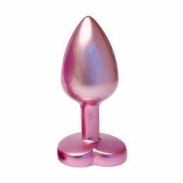 GLEAMING LOVE Pearl Pink Plug Small z kryształem, aluminium, 7,1 cm