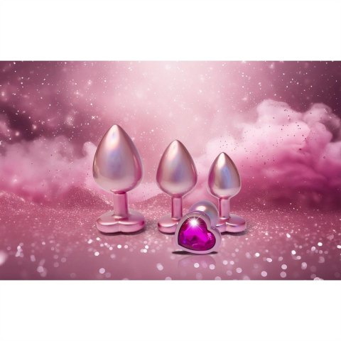 GLEAMING LOVE Pearl Pink Plug Small z kryształem, aluminium, 7,1 cm