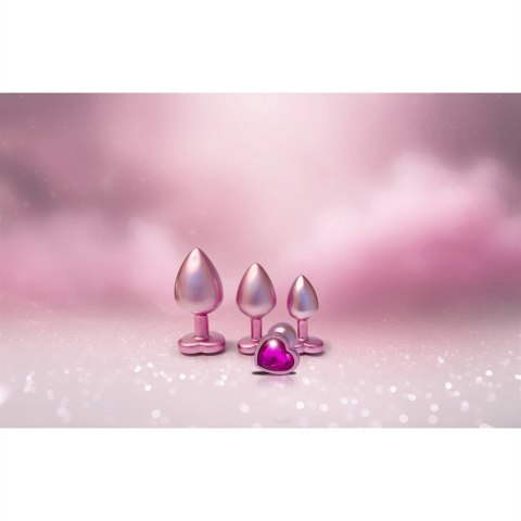 GLEAMING LOVE Pearl Pink Plug Small z kryształem, aluminium, 7,1 cm
