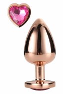 GLEAMING LOVE Rose Gold Plug Medium z kryształem, aluminium 8,3 cm