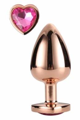 GLEAMING LOVE Rose Gold Plug Medium z kryształem, aluminium 8,3 cm