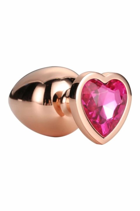 GLEAMING LOVE Rose Gold Plug Medium z kryształem, aluminium 8,3 cm