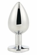 GLEAMING LOVE Silver Plug Large z kryształem, aluminium 9,5 cm