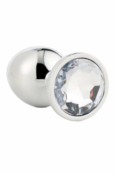 GLEAMING LOVE Silver Plug Large z kryształem, aluminium 9,5 cm
