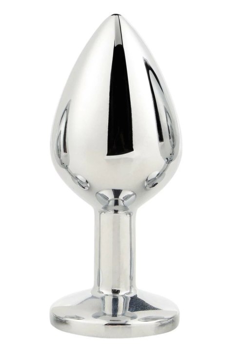 GLEAMING LOVE Silver Plug Medium z kryształem, aluminium 8,3 cm