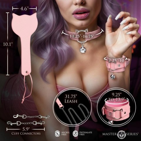 Master Series Kitty Bondage Set Pink - Zestaw z motywem kota, rożowy