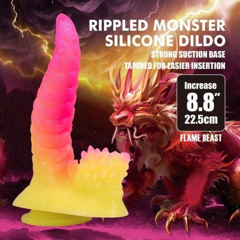 POWER MONSTERS Ripplied Monster model fantasy z przyssawką 22,5 cm rożowo-żołty