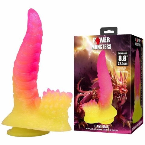 POWER MONSTERS Ripplied Monster model fantasy z przyssawką 22,5 cm rożowo-żołty