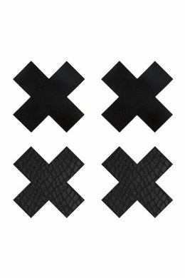 Peekaboo Pasties Classic Black X - samoprzylepne ozdoby satynowe 2 pary